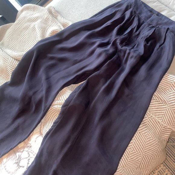 Navy Ted Baker Wide Leg Trousers - Picture 3 of 5